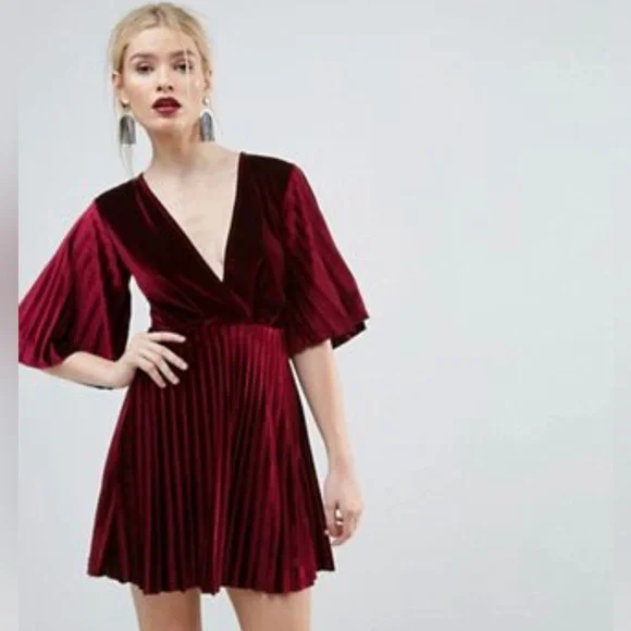 asos pleated velvet dress Dresses | Asos Pleated Velvet Kimono Mini Dress